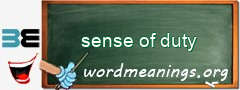 WordMeaning blackboard for sense of duty